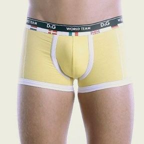 Фото  Мужские трусы боксеры желтые D&G World Team Yellow