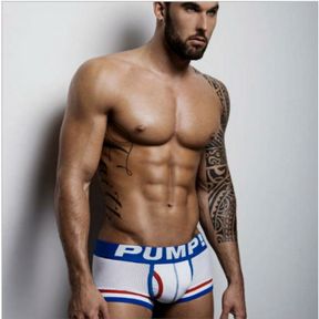 Фото Мужские трусы боксеры в сетку белые PUMP! H799-1