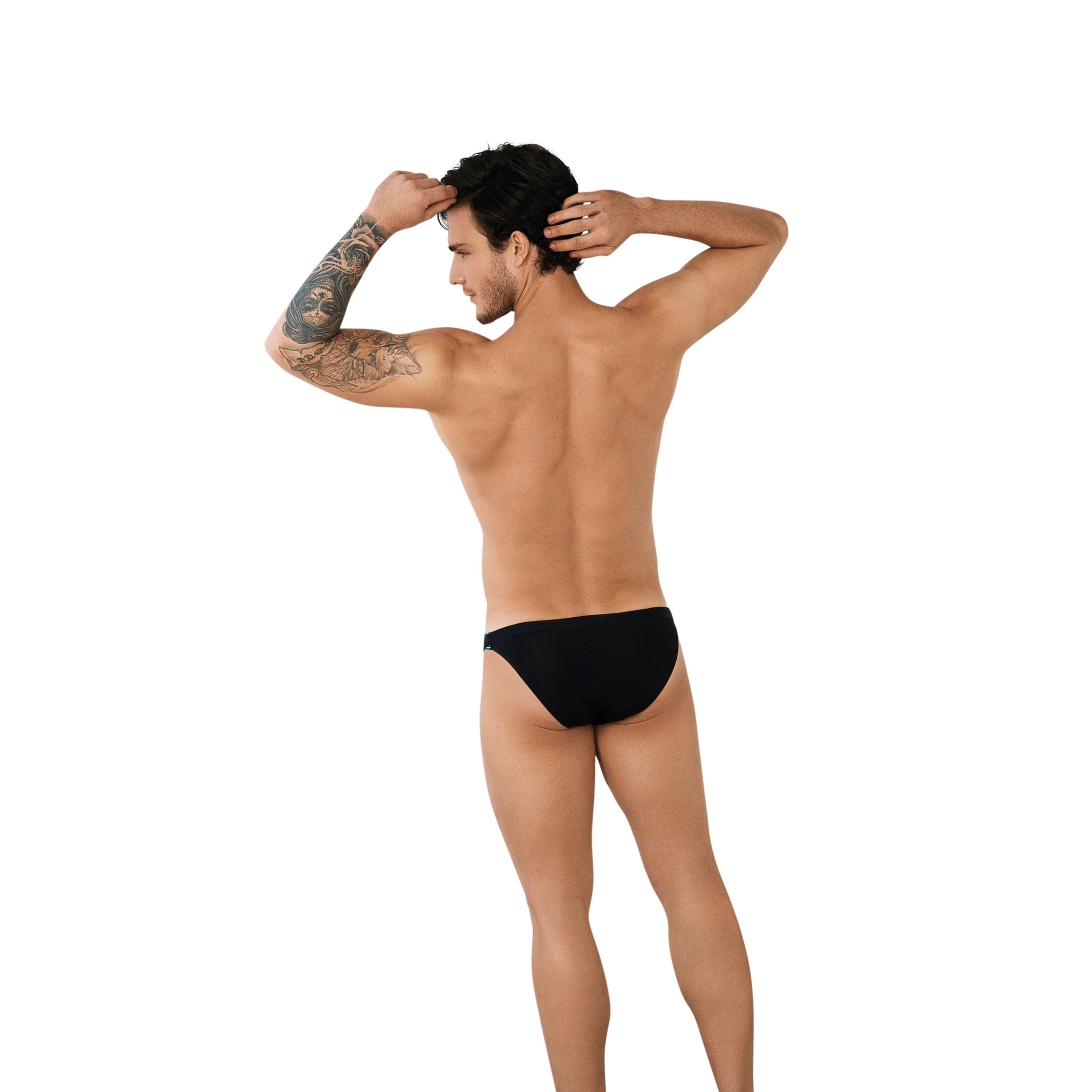 Мужские трусы слипы черные с двойной резинкой Clever Moda UTOPIA BRIEF 095211 фото 2