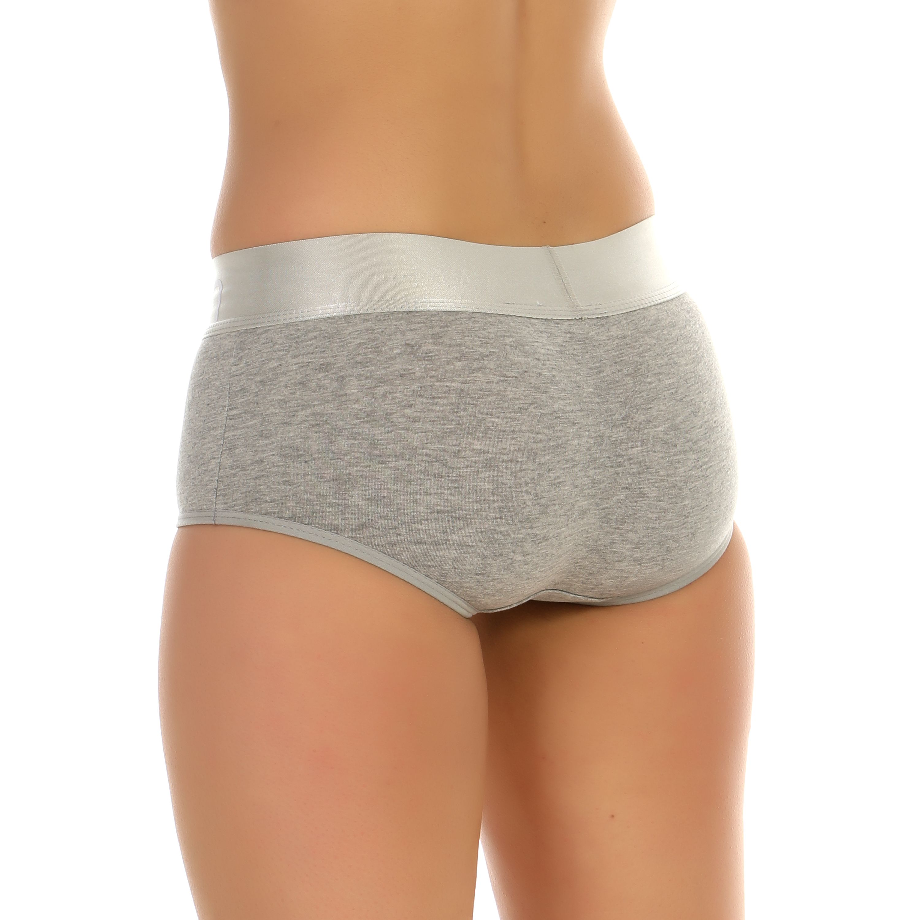 Женские трусы-шорты серые меланжевые Calvin Klein Women Steel Grey фото 2