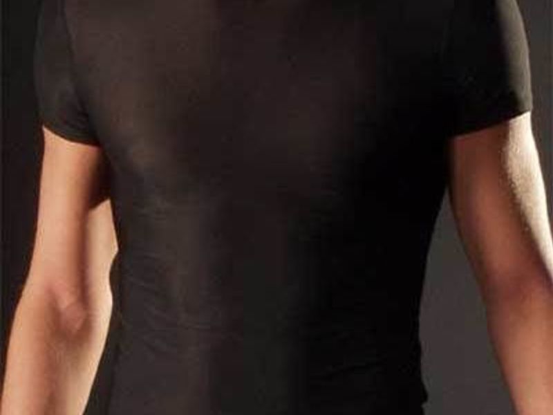 Мужская футболка прозрачная черная Manstore Bungee Tee Hysteria Black под шелк 4880