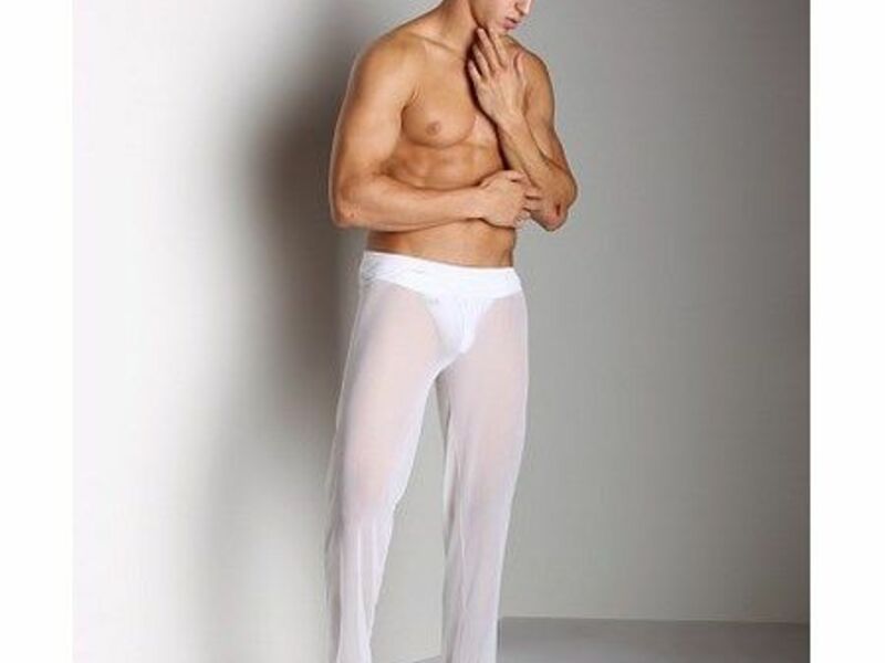 Мужские штаны в сетку белые N2N Sheer Mesh White Pants 4897
