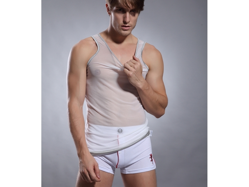 Мужская майка в сетку белая SuperBody White 5468 5468