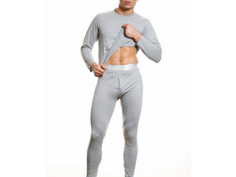 Мужское термобелье неутепленное с серебристой резинкой  Thermal Steel Underwear Grey 15670