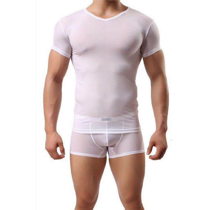Мужская футболка белая прозрачная Shino White 16741