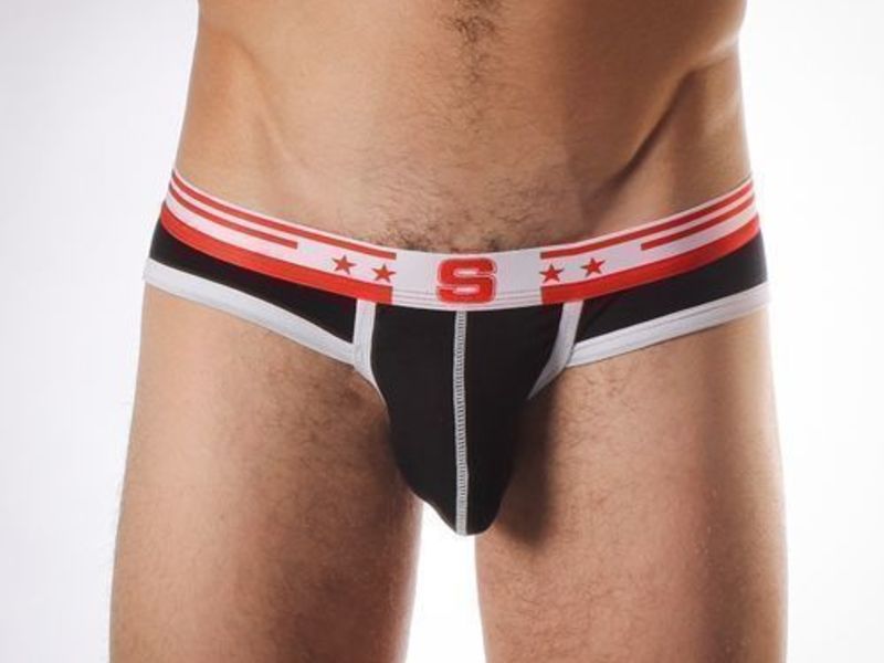 Мужские трусы слипы черные с вырезом сзади Seeinner Black 16774