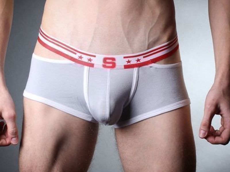 Мужские трусы хипсы с вырезами по бокам серые Seeinner Grey Boxer 17256