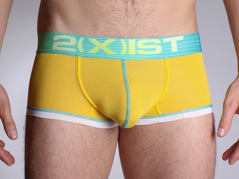 Мужские трусы хипсы желтые 2xist Neon  Yellow Boxer 17797