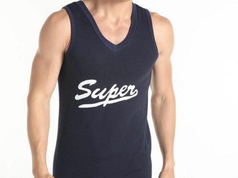 Мужская майка c начесом темно синяя Superbody TOP DARK BLUE 18459 18459