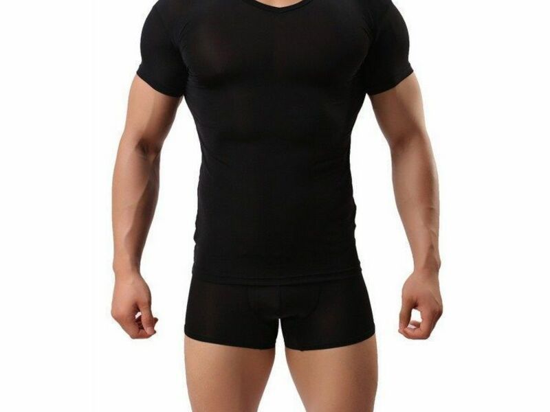 Мужская футболка черная прозрачная Shino Black 20403