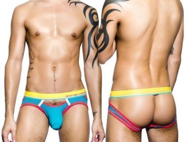 Мужские трусы джоки с вырезом голубые Andrew Christian Bright Jock  AC9564 22520