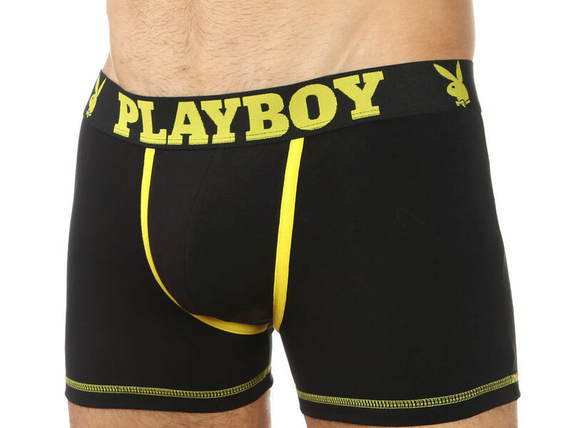 Мужские трусы боксеры PLAYBOY Black Yellow 22821 22821
