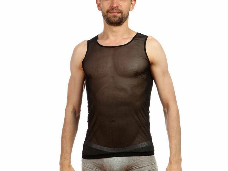 Мужская майка в мелкую сетку черная Manstore Micropo Black Tank 23208