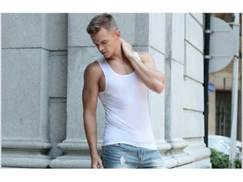 Мужская майка бесшовная белая Cockon T-Shirt White w901 23678