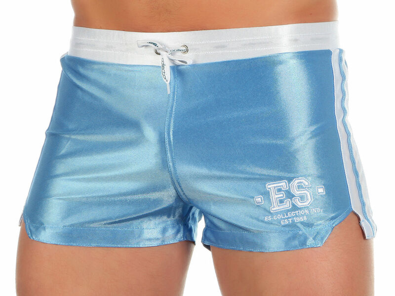Мужские спортивные шорты голубые ES Collection SHORTS BLUE WHITE 37189