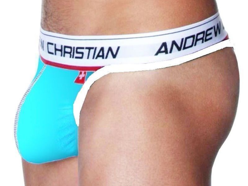 Мужские трусы стринги голубые Andrew Christian String Flexsoft Show AC34 28795