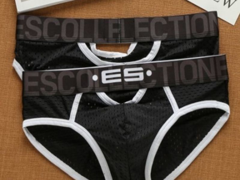 Мужские трусы брифы черные в сетку ES Collection 38045