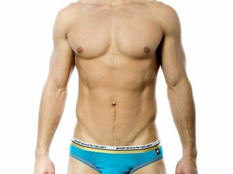Мужские трусы слипы голубые Andrew Christian Vibe Brief Teal 42747