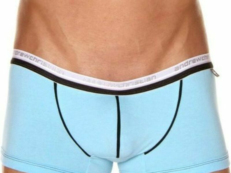 Мужские трусы боксеры светло-голубые Andrew christian V Slim Boxer Light Blue 42714