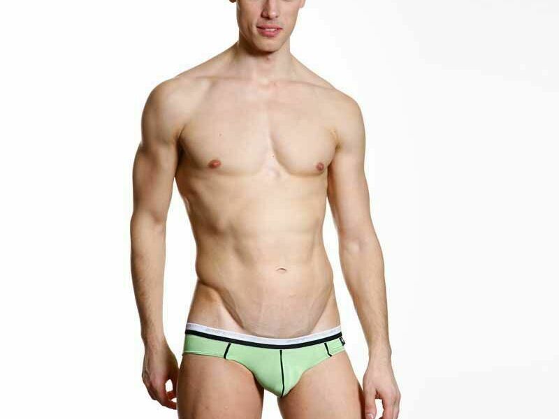 Мужские трусы слипы салатовые Andrew Christian V Slim Holiday Brief Light Green  AC3-M085 13550