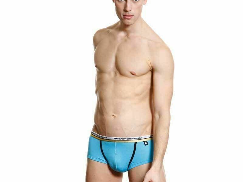 Мужские трусы хипсы голубые Andrew christian Slim Focus Brief Blue 42756