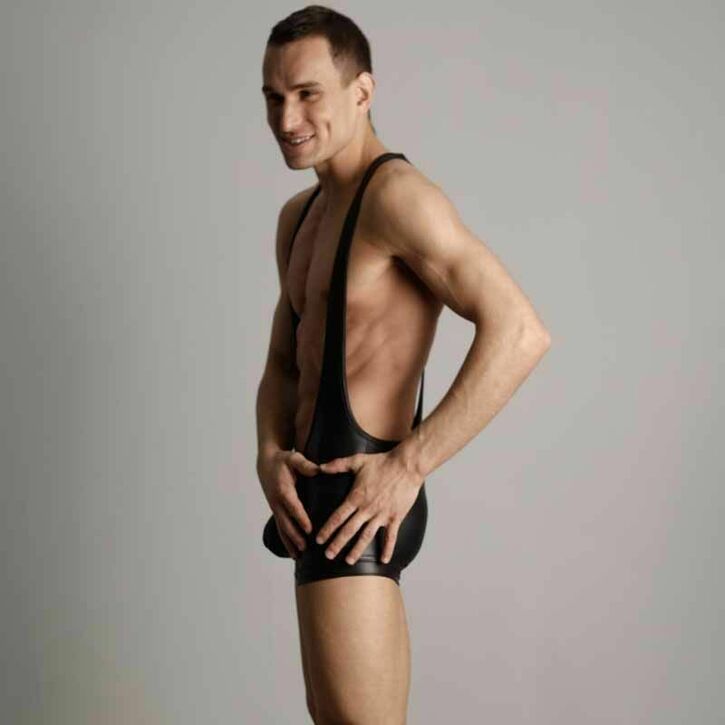 Мужской комбинезон под кожу N2N Black Wrestler 43190