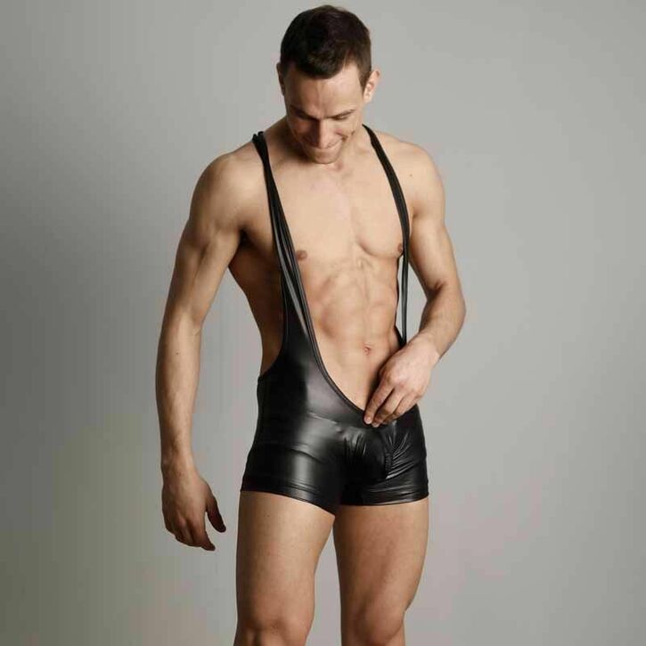 Мужской комбинезон под кожу N2N Black Wrestler 43190