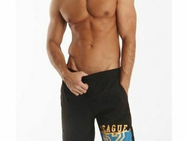 Мужские шорты черные пляжные Asitoo Black League 52 Pipe Beach Shorts 43328