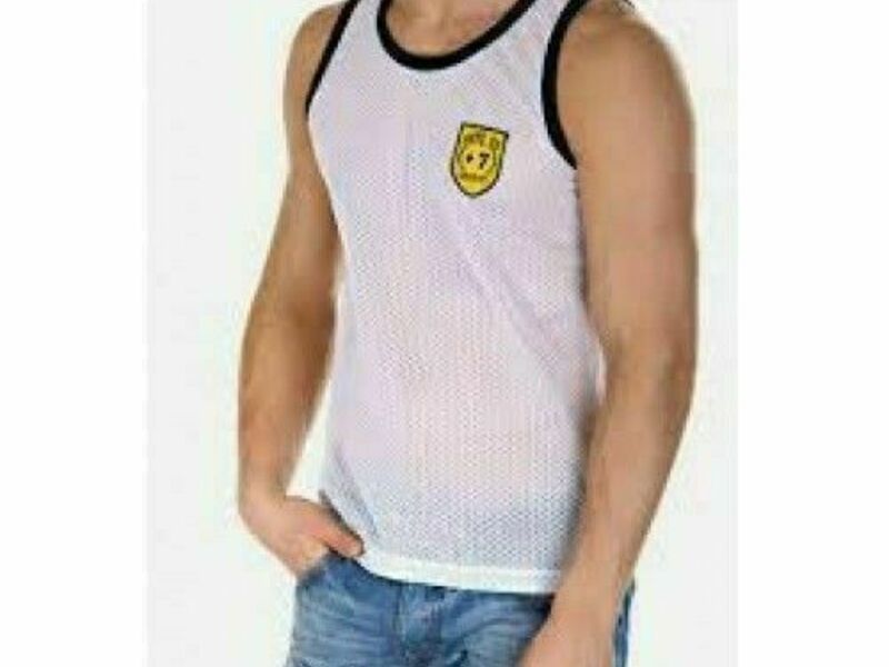 Майка спортивная в сетку белая Andrew Christian Sport Mesh Tank White 43789