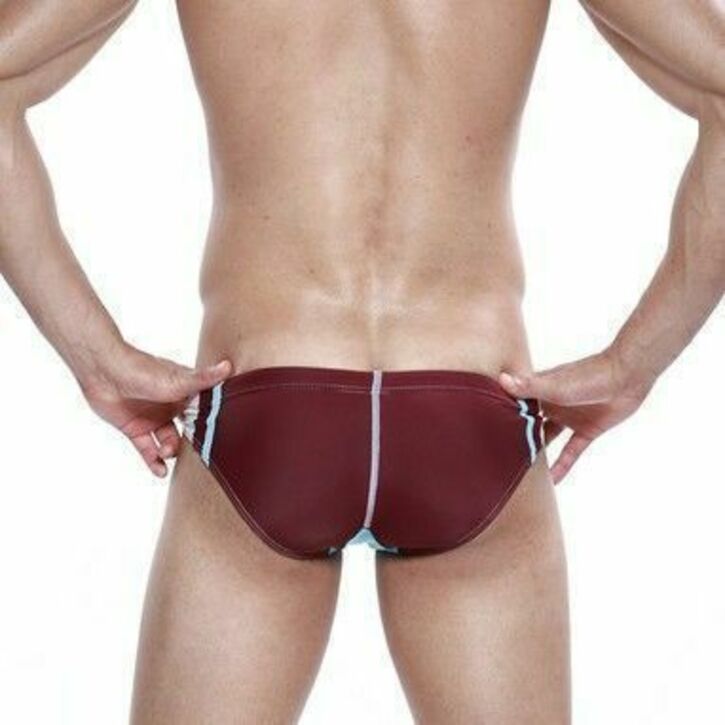 Мужские плавки коричневые Seobean Swimwear Tie Rope Swim Bathing Y-Front Briefs 43840