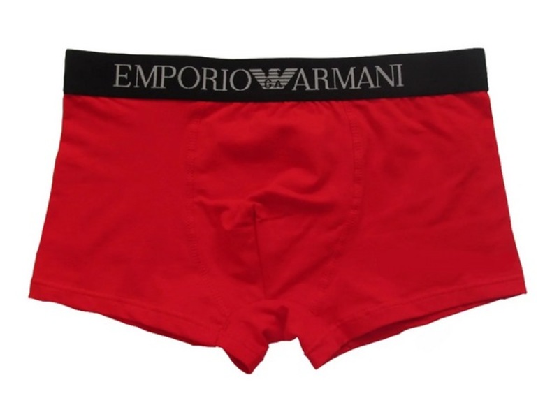 Мужские трусы боксеры красные с черной резинкой Emporio Armani Хлопок 44257