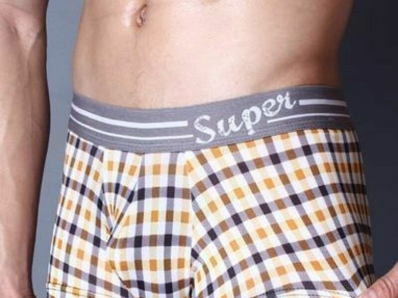 Мужские трусы боксеры в клетку Superbody Yellow Plaid Check 44004