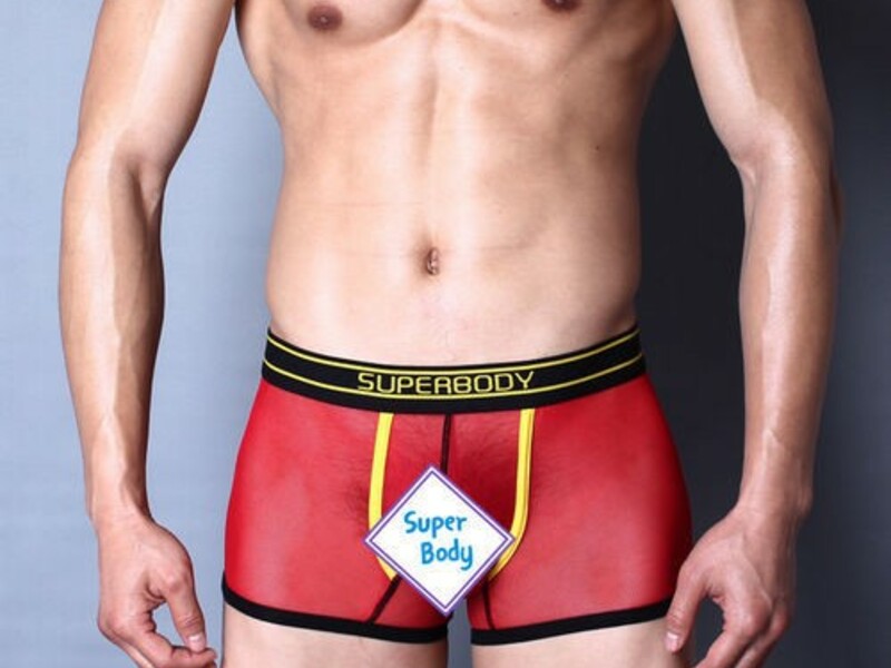 Мужские трусы боксеры Superbody Red Transparent 44000