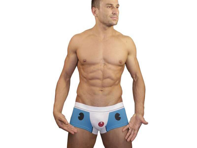 Мужские трусы хипсы с мультяшкой голубые Superbody Cartoon Bear Blue Boxer 43995