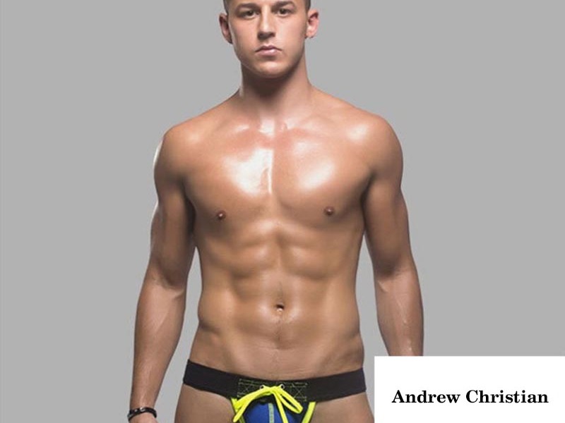Мужские трусы Andrew Christian Jock Blue джоки синие с черной резинкой 45082