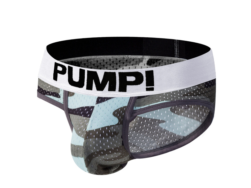 Мужские трусы брифы камуфляжные серые сетчатые PUMP! PU187 45109