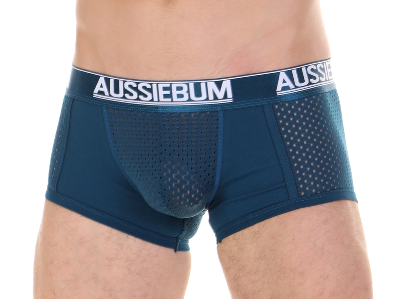 Мужские трусы боксеры изумрудyные с сетчатыми вставками AUSSIEBUM 45244