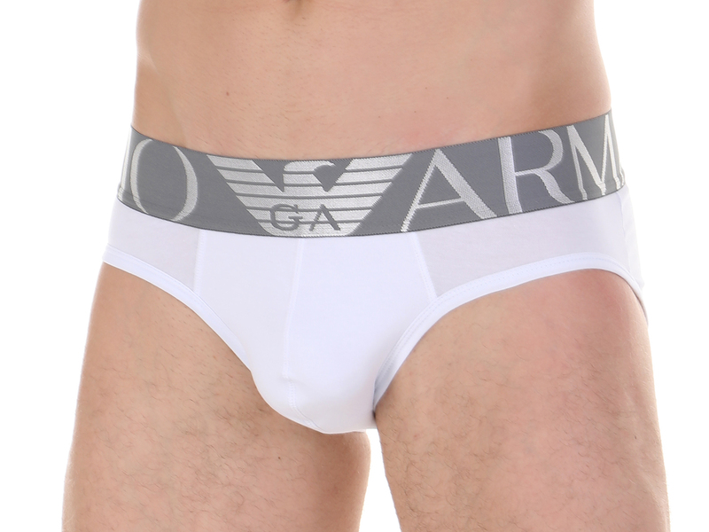 Мужские трусы брифы белые Emporio Armani 45281