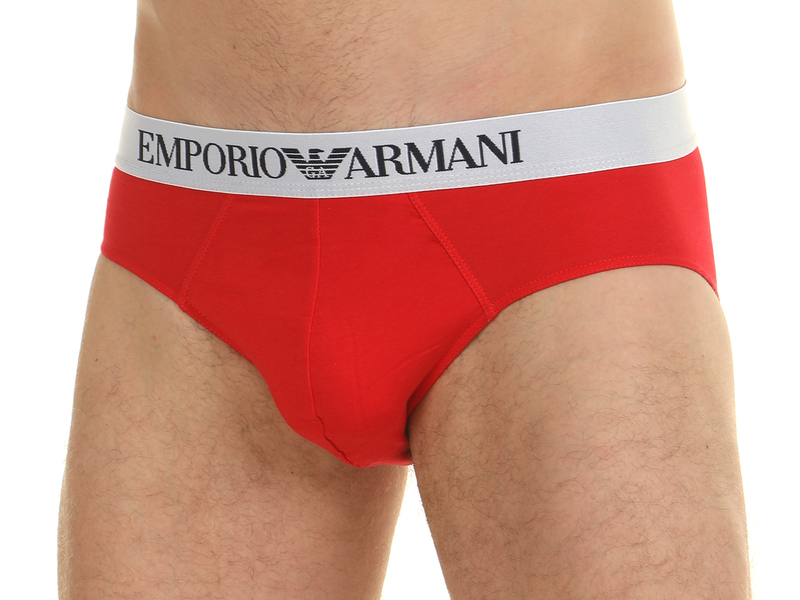 Мужские трусы слипы красные Emporio Armani  45688