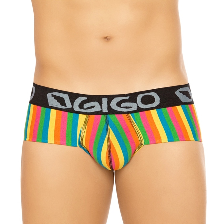 Мужские трусы брифы в разноцветную полоску Gigo Rainbow 46905
