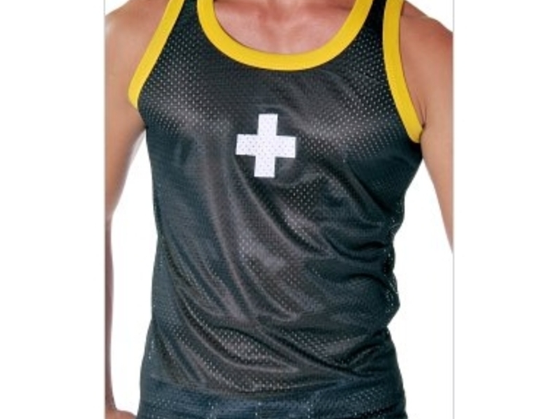 Майка спортивная в сетку Andrew Christian Sport Mesh Tank Black AC16 47619