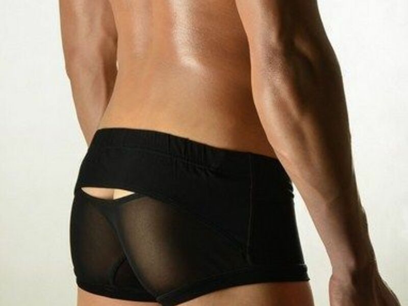 Мужские трусы хипсы черные в сетку DOOP Black Net Trunk 48572