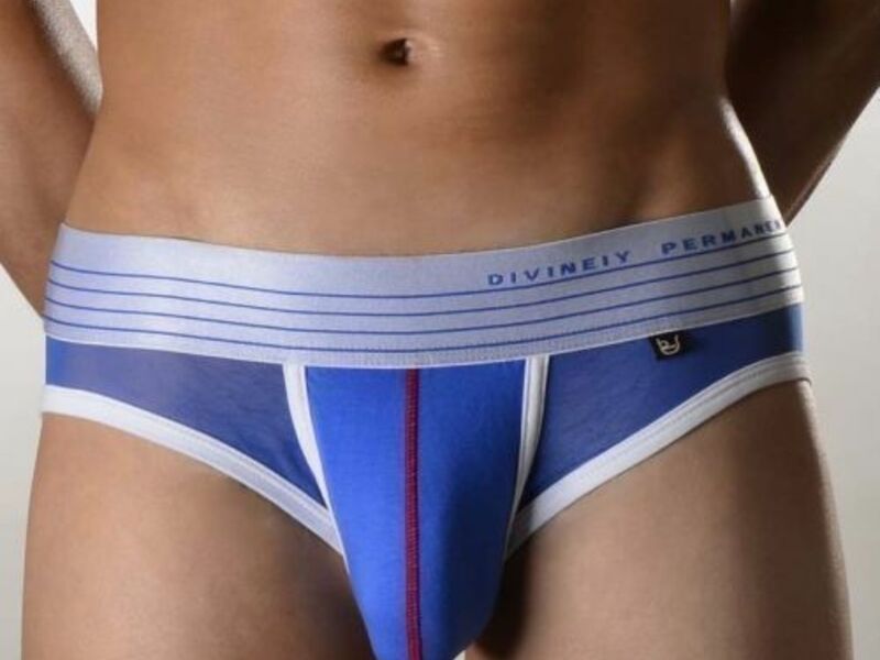 Мужские трусы слипы синие в сетку DOOP Blue Brief 48582