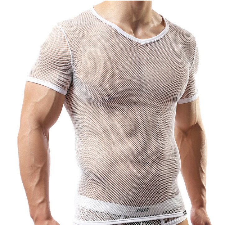 Мужская футболка в сетку белая Manstore Micropo White T-Shirt 48805
