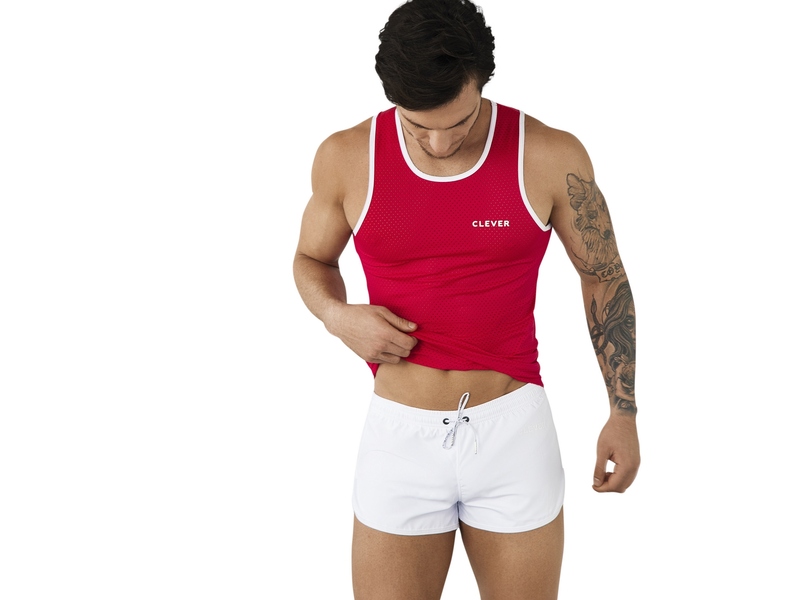 Мужская майка красная сетчатая Clever JOY TANK-TOP 096505 49486