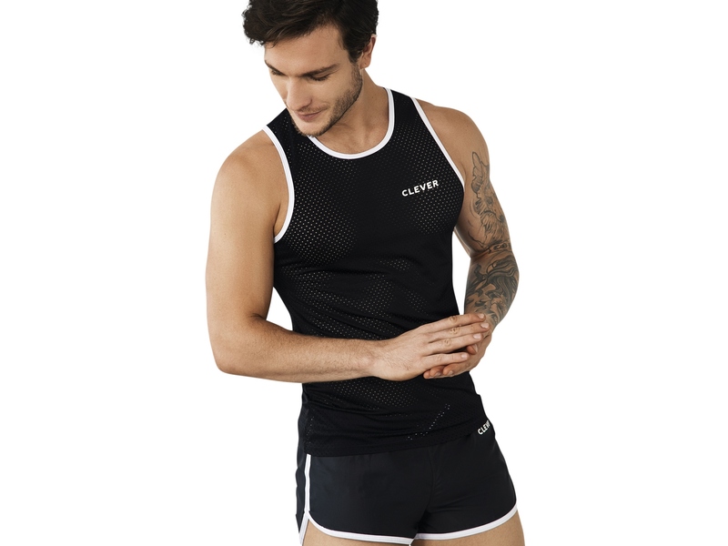 Мужская майка черная сетчатая Clever JOY TANK-TOP 096511 49488
