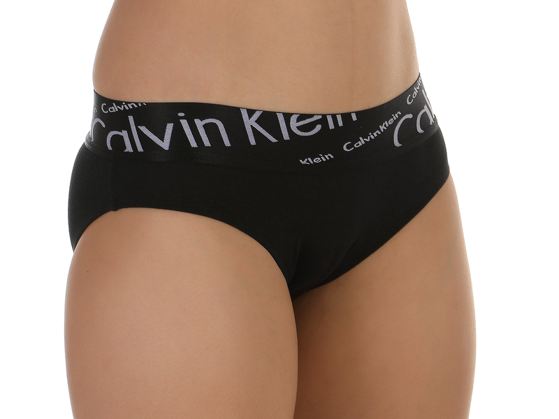 Женские трусы слипы черные с белой надписью  Italic Waistband  49676