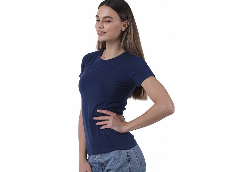 Женская футболка темно-синяя Sergio Dallini SDT651-3 50008