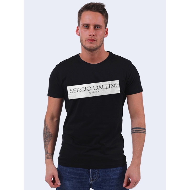 Мужская футболка черная с принтом Sergio Dallini SDT750-2 50042