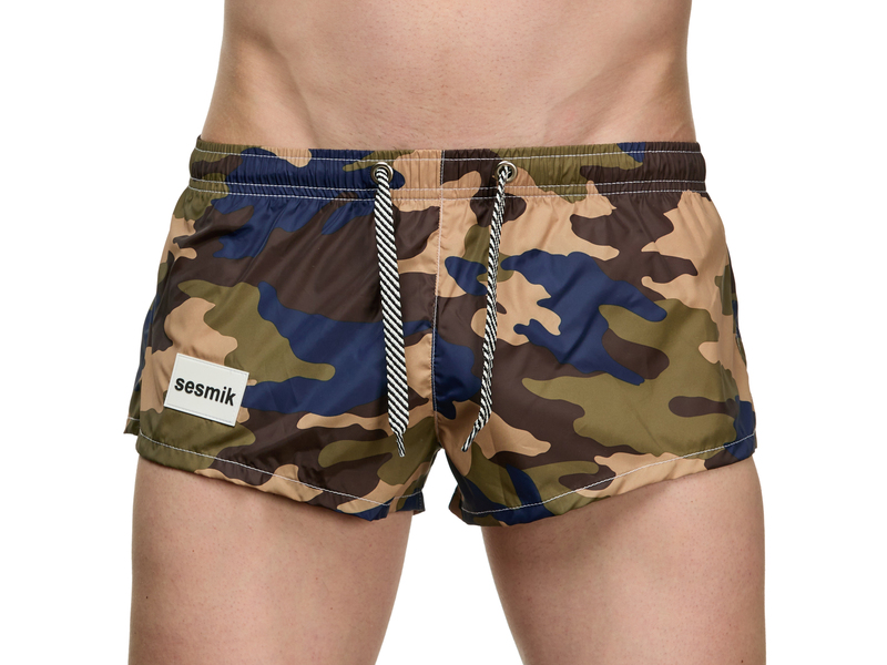 Мужские шорты коричневые с камуфляжным принтом Sesmik ALEX MILITARY BROWN-BLUE 49633